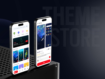 Theme Store App UI - Minimal & Bold White Interface app design customization customized app dark theme design inspiration digital design light theme mobile app mobile wallpaper netro netrosystems theme theme app theme design theme generator trending app trending themes ui ui app design