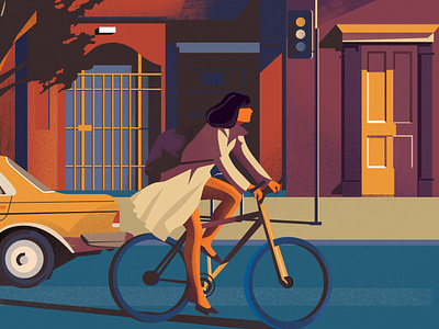 Urban biking biking city colorful design girl illustration urban vector