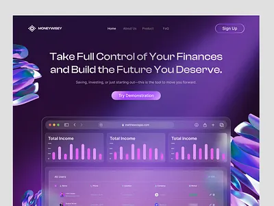 Moneywisey - Website Design creative website design landing page saas saas landing page saas website tech website technology website ui ux web design