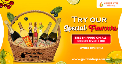Golden Drop Winery Social media Post branding design graphic design illustration logo typography ui ux