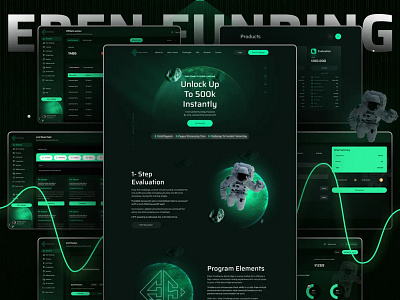 EDEN FUNDING | Complete Prop firm | Dashboard Propfirm design development funding graphic design metatrader payout prop firm propfirm propfirms trade trades trading ui website