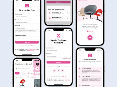 Queen - Furniture App | UI Kit app design e commerce app figma furniture interface ios mebel minimalism mobile mobile app ui uiux ux