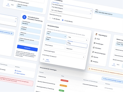 💎 Components for a Financing Software alert calculator dashboard dropdown finance fintech inputfield modal profile saas software status table ui design