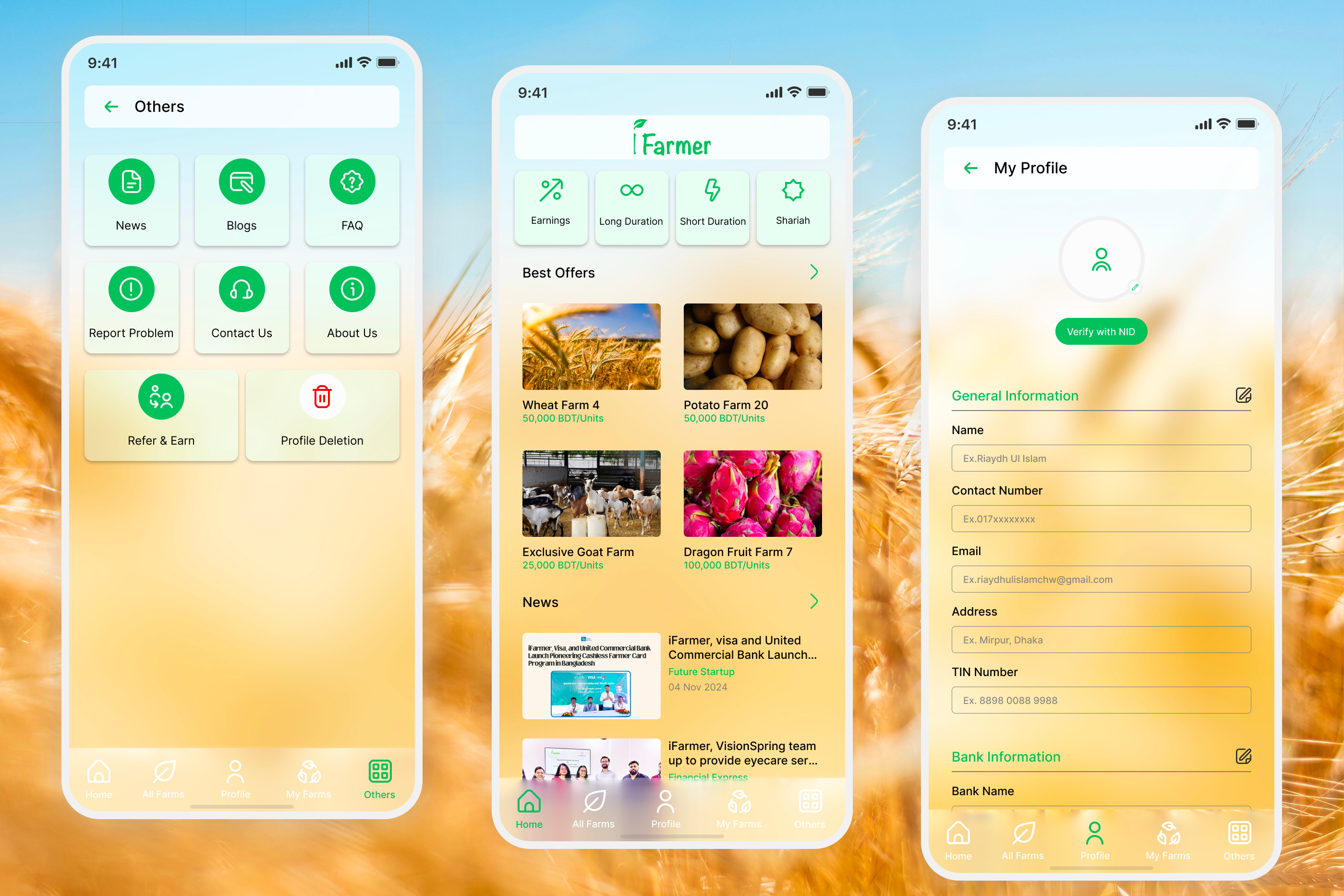 I Farmer (Conceptual) agro app app design dribbble dribbble design farmer app food app glass morphism i farmer i farmer mobile app i farmer redesign i farmer redesign oncept investment app latest design mobile app design mobile design popular app redesign mobile app trendy app ui design ux design