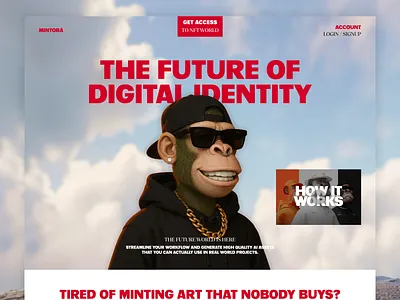 NFT Landing Page – Bold, Clean & Built to Convert animation design figma illustration landing page nft landing product design ui design user centric user experience uxui web3