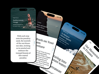 Mediterranean Mood – Mobile UI Design Exploration app appdesign color design lilaquadrat mobile mobiledesign mobilefirst typography ui uidesign userexperience userinterface uxdesign uxui visualdesign webdesign
