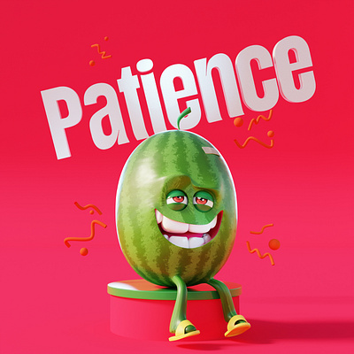 Patience/Fruits of the Spirit 3d bible branding cartoon character design characterdesign design fruits funny gamedesign learning