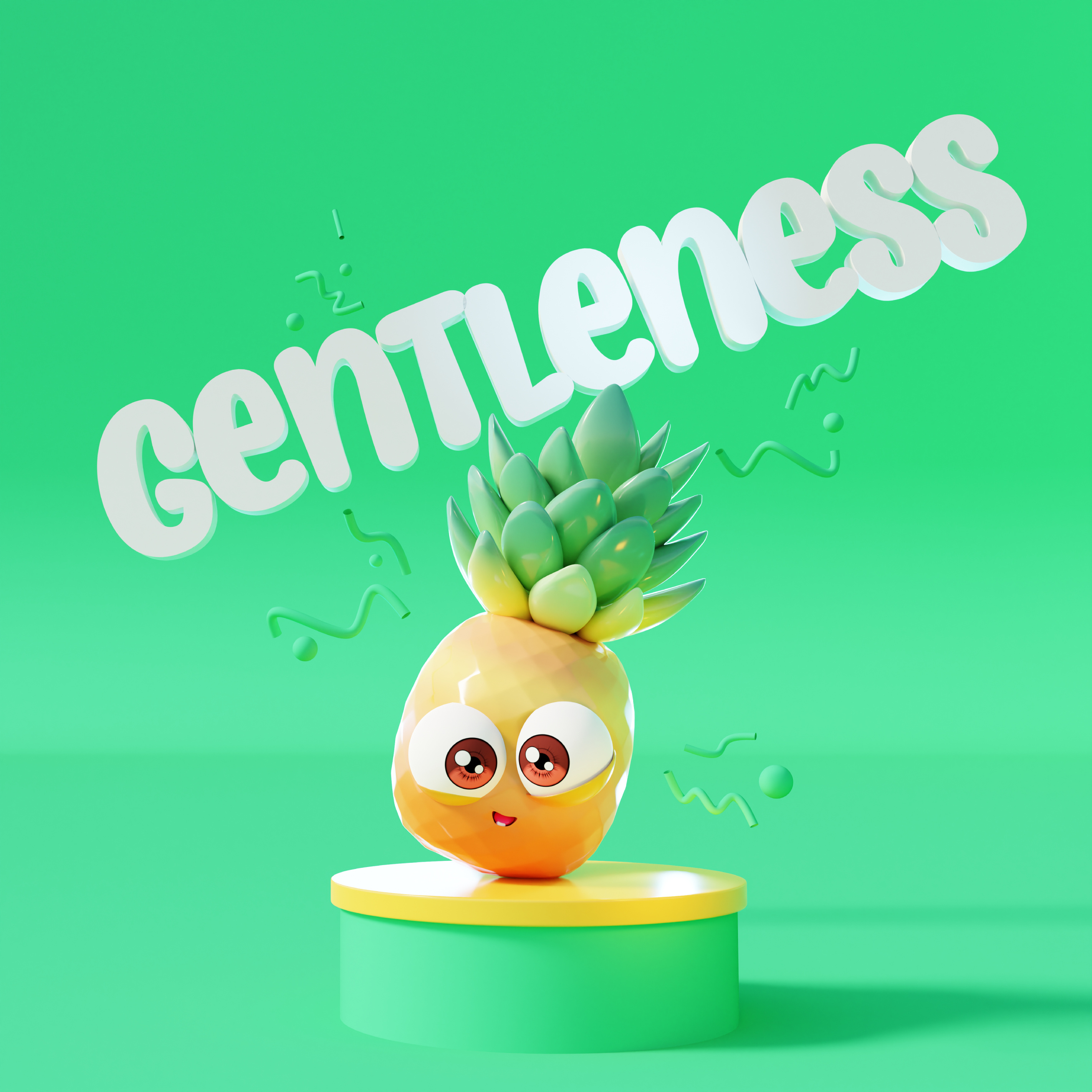 Gentleness/Fruits of the Spirit 3d animation bible branding cartoon character design characterdesign design fruits funny gamedesign illustration