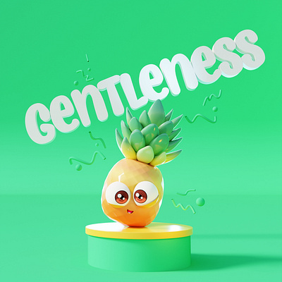Gentleness/Fruits of the Spirit 3d animation bible branding cartoon character design characterdesign design fruits funny gamedesign illustration