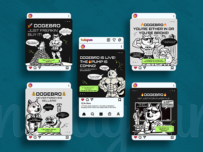Banner for crypto meme token Docebro ad banner brand branding crypto cryptocurrency illustration instagram marketing meme pepe post promotion solana token trend twitter ui