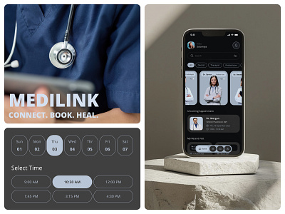 MediLink. Doctor App appointment app booking app clean design doctor app doctor booking doctor finder health app healthcare app healthtech medical app mobile app design mobile ui modern ui patient app telemedicine ui design ux design