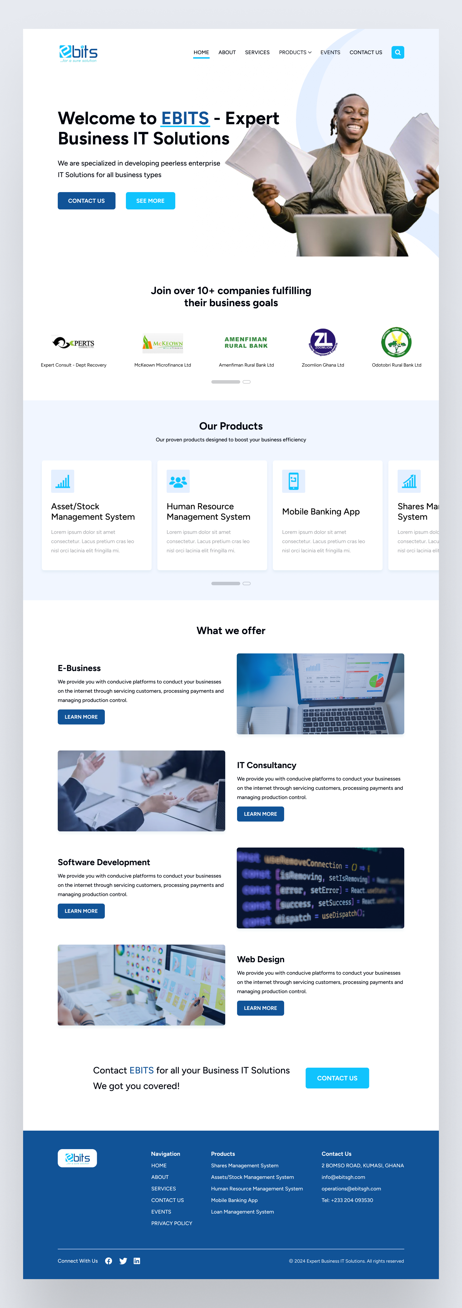 EBITS Landing Page Redesign figma homepage landing page software tech ui ux web design website