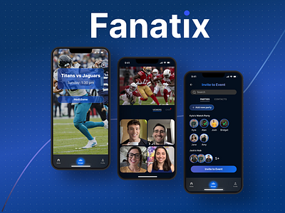 Fanatix Streaming App for Dedicated Football Fans amazon blue case study design mobile mock up nfl sports streaming ui ux