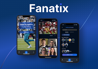 Fanatix Streaming App for Dedicated Football Fans amazon blue case study design mobile mock up nfl sports streaming ui ux