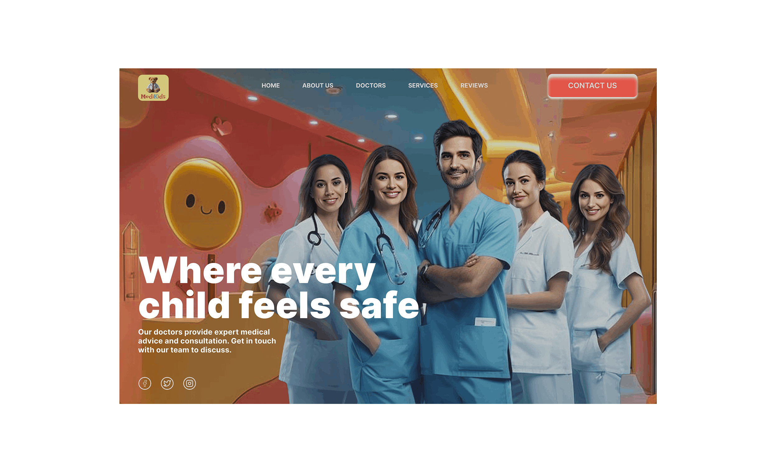 Children's clinic landing page cleandesign corporatewebsite doctor figma health healthcare landingpage medicalwebsite ui ux webdesign