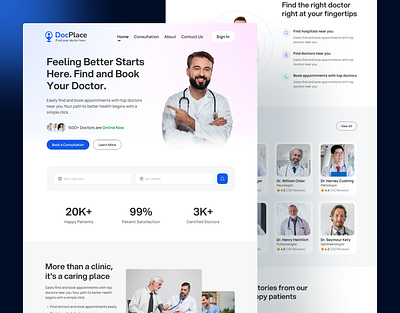 Doctor Appointment Website Landing Page doctor doctor appointment website doctor booking landing page doctor booking website doctor website doctor website design healthcare healthcare website design landing page medical landing page medical ui design medical website medical website design ui ui design uiux ux design