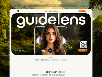 Landing Page for AI Startup | GuideLens ai app landing page product design startup ui uiux ux website
