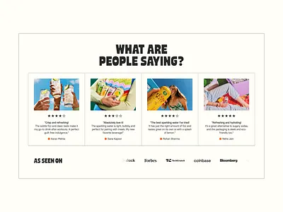 eCommerce website Testimonial section design graphic design product presentation responsive ui review section shopify testimonial section ui uiux website section