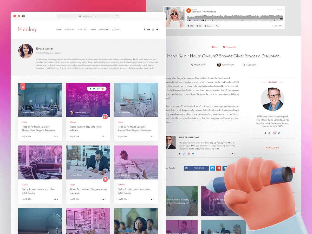 Blog UI designs, themes, templates and downloadable graphic elements on ...
