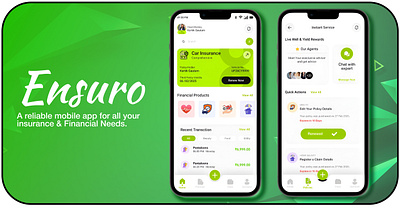 Ensuro- A Finance App interaction design mobile app ui ux design