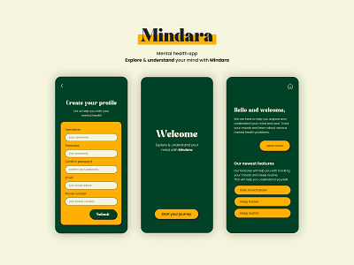 Mindara - UI/UX Design app design graphic design mobile typography ui ux vector