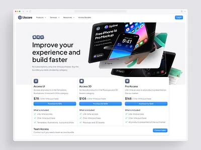 Access Bundles Page app clean creative hero landing minimal ui ui design uiscore ux web