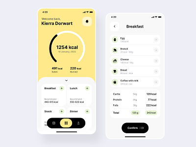 The Fiber iOS app app application best mobile app design health app health application health food healthy app helathy ios ios app ios application mobile ui user experience user interface ux