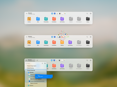 Dock variants app dock dropdown folders icons macos native navigation popover ui