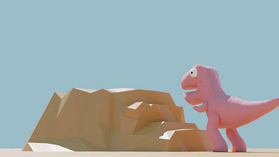 Pink dinosaur 3d animation blender