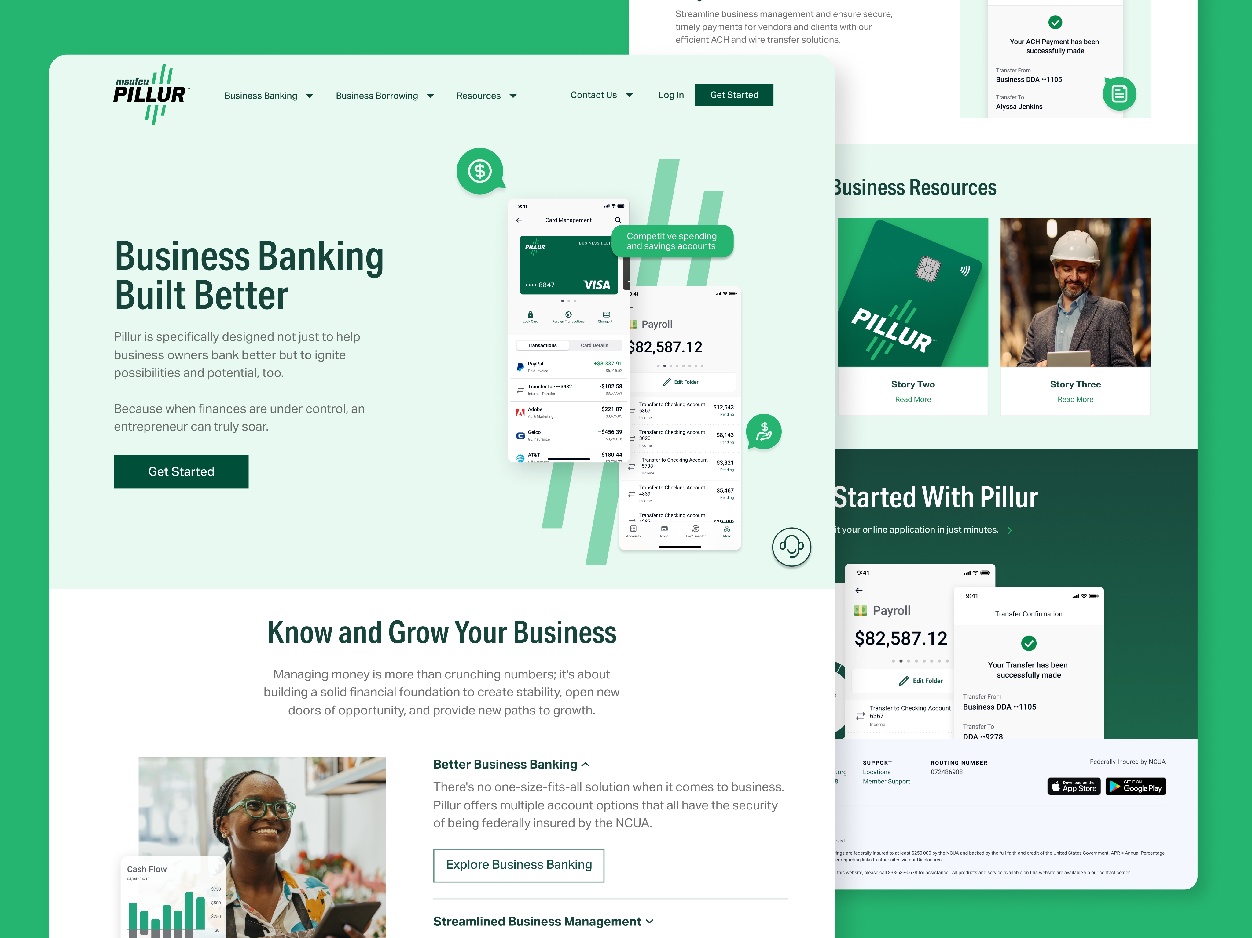 Pillur Web bank branding design digital bank graphic design high performance baking illustration logo niche nymbus small business small business bank small business banking ui