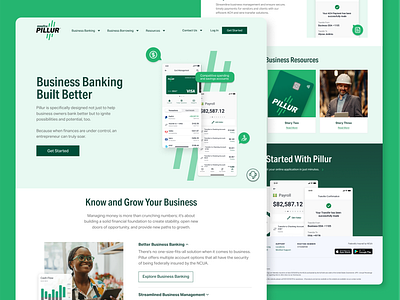 Pillur Web bank branding design digital bank graphic design high performance baking illustration logo niche nymbus small business small business bank small business banking ui
