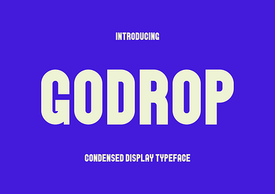 Godrop Condensed Font bold book brand identity branding company condensed corporate font fonts heading headline history lettering poster retro sans serif title type typeface typography