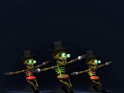 Skeleton 3d animation blender