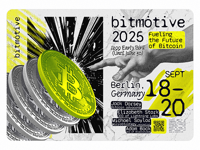 Crypto-conference poster design bitcoin branding collage concept conference crypto design graphic design illustration poster print vector