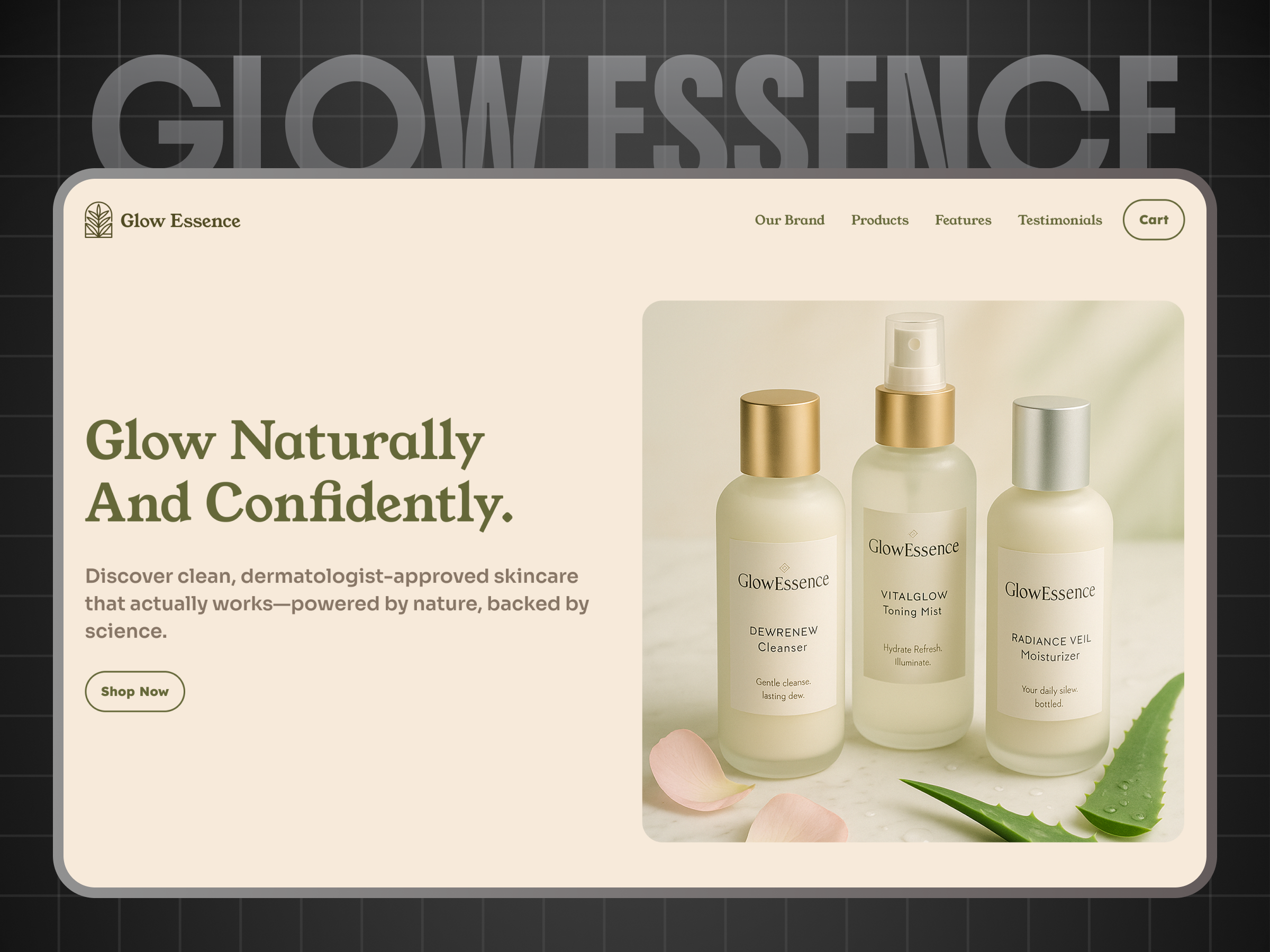 Glow Essence Website Design branding circle design graphic design illustration logo modern ui ux vector