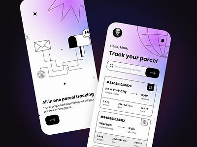 Parcel tracking app concept delivery design ios iphone mobile parcel post tracking ui ux