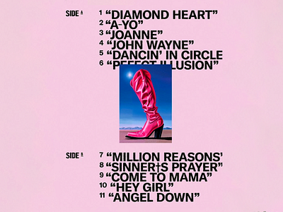 Joanne Album Back Cover album album cover album cover design black letters bold clean colorful creative creative design design graphic design lady gaga modern pink pink album playful typo typographic design typography vibrant