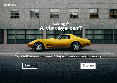 Vintage car website hero section figma ui visual design