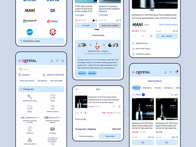 CRYSTAL – Mobile UX Redesign card design e commerce ecom ecommerce interface mobile mobile app mobile ui online shopping product ui ui design ui ux uiux user experience ux ux design website