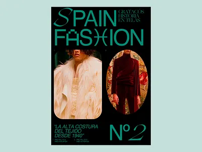 Spanish Heritage Fashion Poster bold identity classic modern design magazine elegant design elegant typography fashion editorial fashion graphics fashion spread fashion typography graphic composition heritage tribute luxury fashion serif font spanish couture stylized layout textile heritage velvet styling vintage textures visual culture