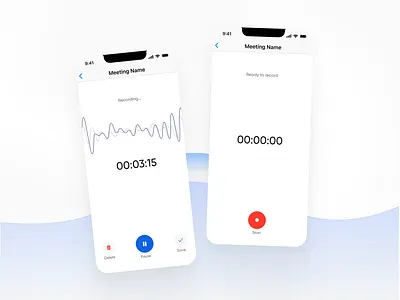 AI Note Taker voice recording ai app design mob notes ui ux voice