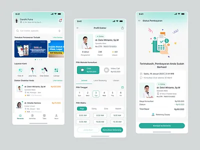 Doctor Consultation App UI appoinment bookingapp bookingdoctor healthcare mobileapp ui uiux