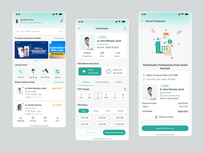 Doctor Consultation App UI appoinment bookingapp bookingdoctor healthcare mobileapp ui uiux
