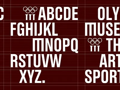 Olympic Museum Typography Sample animation bold typography color contrast dark red graphic design high contrast letters letters design minimalist modern design motion graphics olymic museum olympics red background typeface typo typography white letters