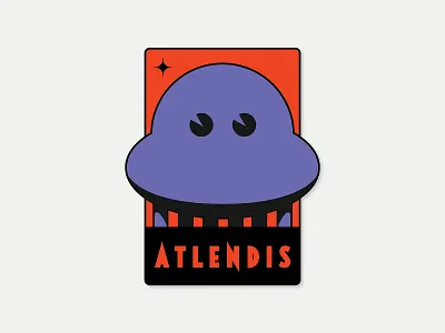Atlendis: Badge IV branding character design illustration logo vector