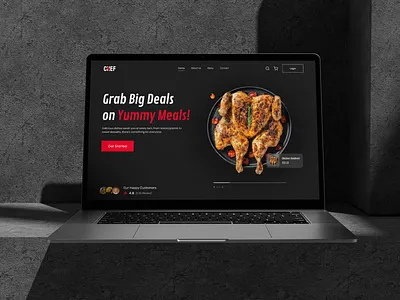 🍽️ CHEF - Restaurant Web Design Concept animation branding cleandesign darktheme designinspiration figmadesign foodui landingpage logo modernui motion graphics responsivedesign restaurantui restaurantwebsite ui uiux webdesign