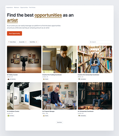 Art Opportunities design art ui