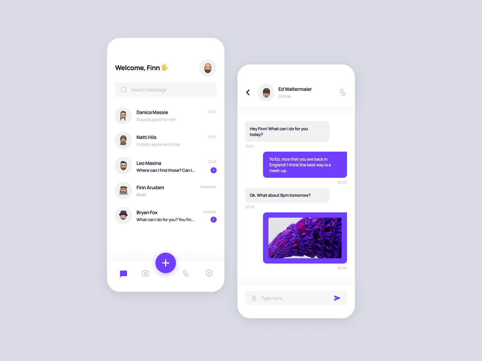 Daily UI 013 - Direct Messaging by Finn Wentz on Dribbble