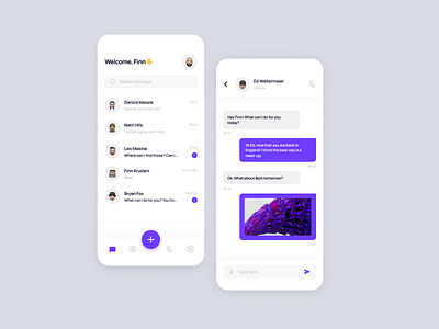 Daily UI 013 - Direct Messaging app challenge chat chat app chatting app clean communication daily ui dailyui dailyui challenge design iphone messenger messenger app messengers messengers app minimal minimalist mobile ui