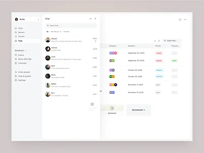 Chat - Management Dashboard app b2b chat chat ui clean conversation design document group chat management members message product saas service task ui ux web app website